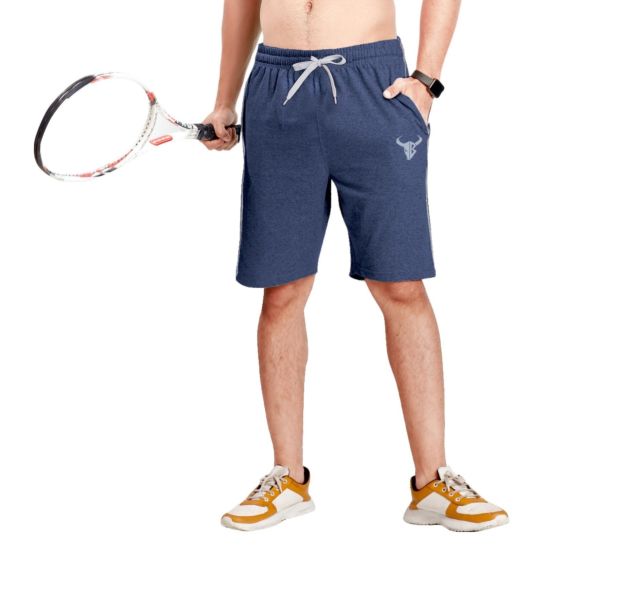 COTTON BULL Mens Shorts | Color : Blue Millage  | Suitable for Sports, Gym, Workout, Athlete