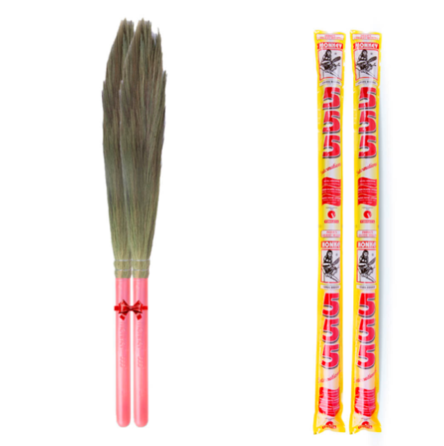 Monkey 555 International Natural Grass Broom (Pack of 2)