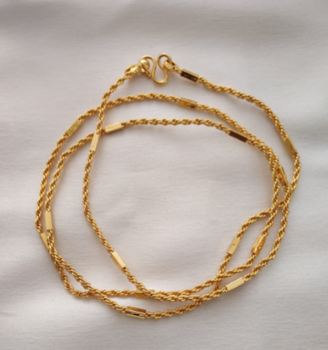 MJO FASHIONS 1 Gram Micro Gold Plated Chain (MGC07)