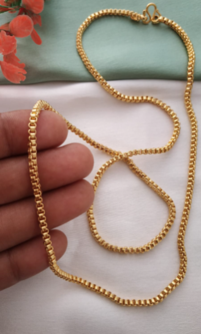 MJO FASHIONS 1 Gram Micro Gold Plated Chain (MGC08)