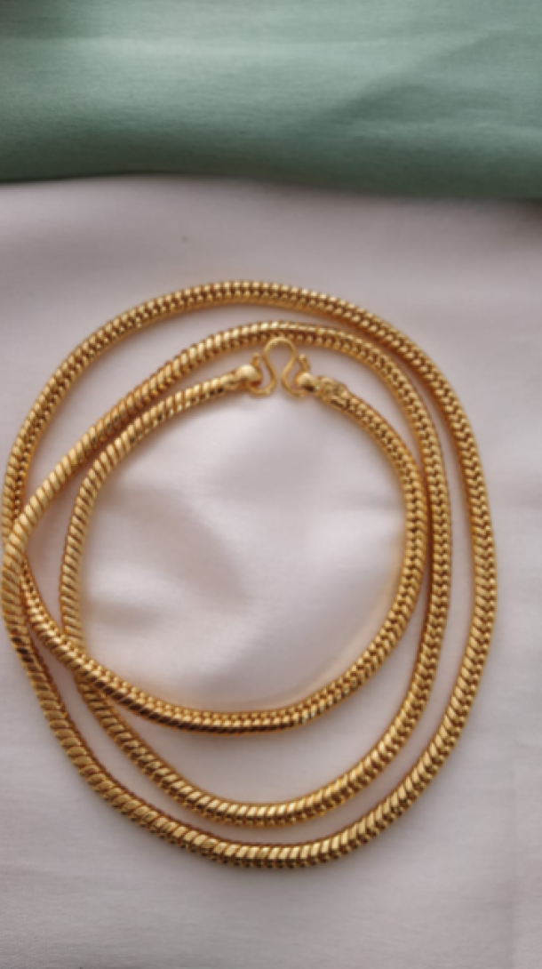 MJO FASHIONS Gilded Elegance | Exquisite Copper and 1 Gram Micro Gold Plated Traditional Designer Fashion Chain for Women(MGEE06)