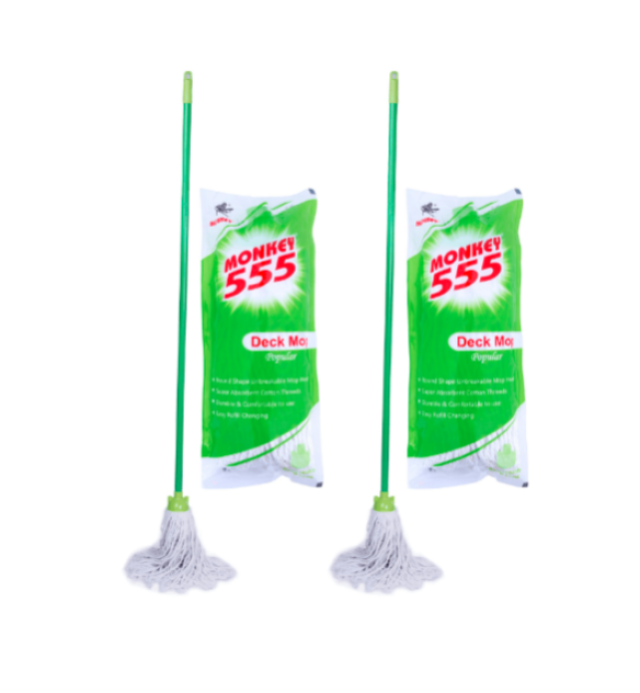 Monkey 555 Plastic Deck (Round) Mop - Pack of 2
